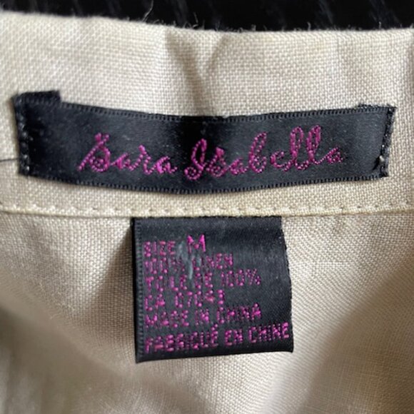 Beige linen sleeveless jacket - Picture 3 of 3